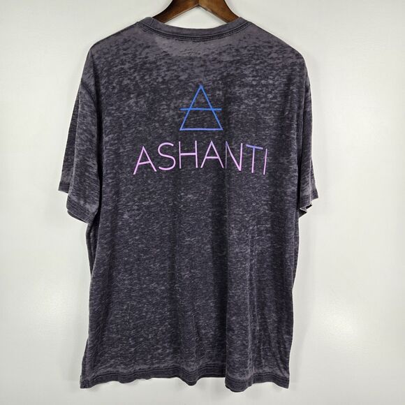 Ashanti Size Large Gray Purple Marled Short Sleeve T Shirt Front & Back NWOT - Picture 4 of 4